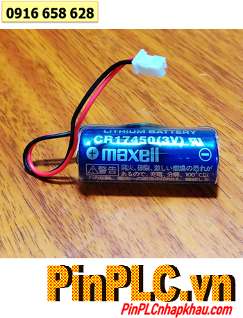 Maxell CR17450 (Zắc trắng); Pin nuôi nguồn Maxell CR17450 lithium 3v 2600mAh chính hãng, Xuất xứ NHẬT